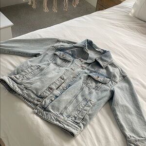 WeWoreWhat Light Blue Denim Jacket Oversizes SMALL